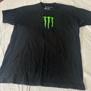 Monster Energy Short Sleeve Tee Mens Large T-Shirt 100% Cotton Moto Snowboarding